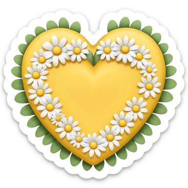 pastel heart with a soft daisy chain sticker