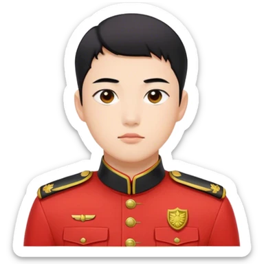 Hwang Jun-ho Age: Late 20s – Early 30s
Appearance: A fit, clean-shaven young man with short black hair and sharp eyes, a red guard uniform sticker