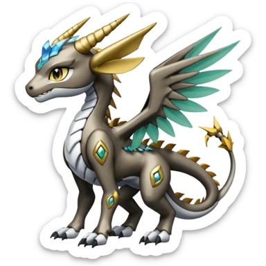 Meloetta-Wargreymon-Dutch-Angel-Dragon-Kyurem-Trico-Pokémon-Digimon-Fakémon-fusion-hybrid-creature sticker
