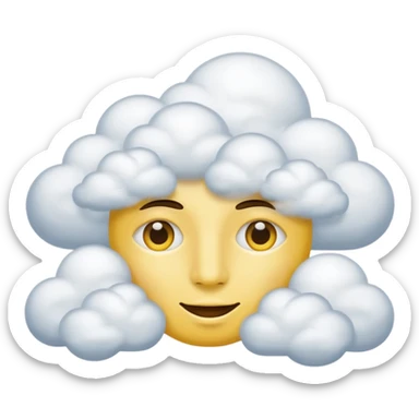 No mouth face in clouds a yellow circle remove nose and remove a white eyes sticker