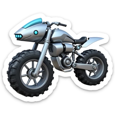 Low riding Mech bike with very large off-road tires  sticker