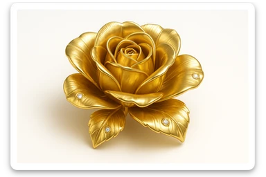 a visually appealing pink flower with diamonds, elegant and sparkling, luxurious gold style sticker
