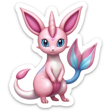Shiny Cute Milotic-Sylveon-Espeon-Vaporeon-Dragonair-Pokémon-hybrid-fusion full body sticker