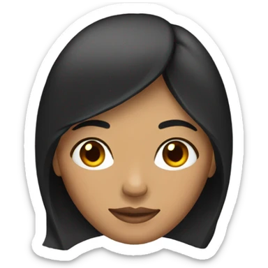 woman with black straight hair and tan skin  sticker