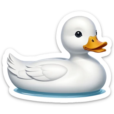 white duck-shaped boat sticker