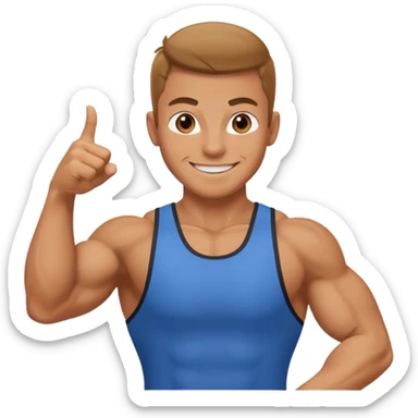 Gym trainer pointing at the camera sticker