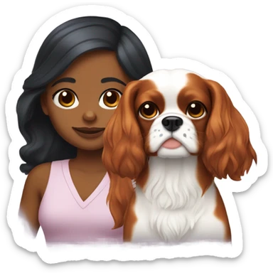 Girl white skin with tri color cavalier sticker