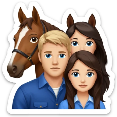  blue eyed trevor donovan with brown eyed danica mckellan and brown horse sticker
