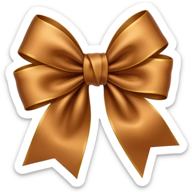 brown silk cute ribbon sticker