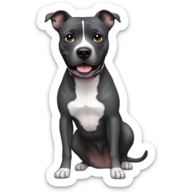 dark grey staffordshire terrier sticker