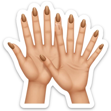 emodji de mains réaliste faisait un deux les doigt ont des ongles  sticker