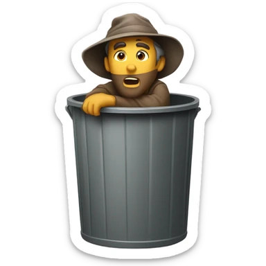 A hobo in a trash can going 80mph sticker