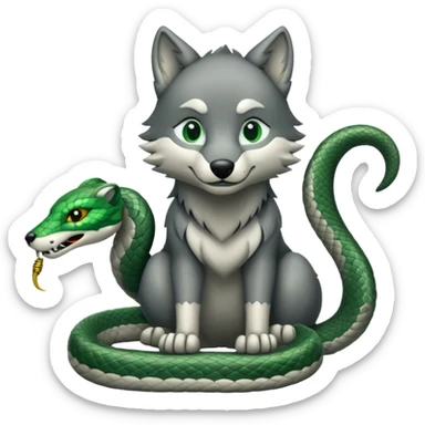 un lupo ed un serpente sticker