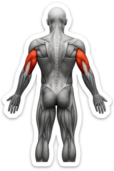 tricipite visto anatomicamente , colora solo il tricipite, il resto fallo in bianco e nero sticker