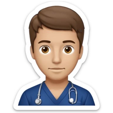male light brunette hair vet with navy blue scrub

 sticker