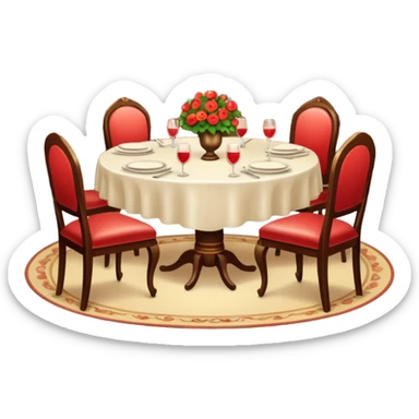 Beautiful special shiny gorgeous romantic vintage dinner table sticker