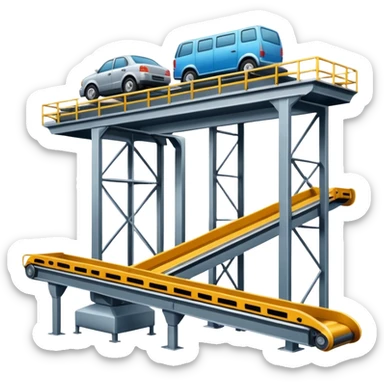automobile plant with a conveyor sticker