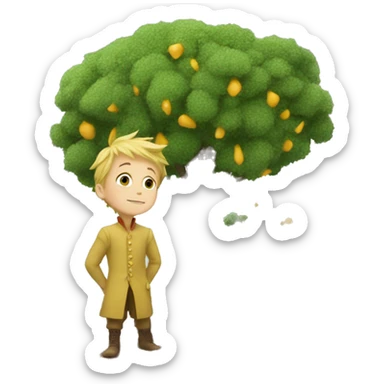 The little prince by the baobab tree sticker