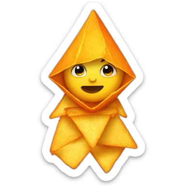 A baby that looks like a Doritos with a sun sticker