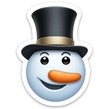 Snowman in top hat  sticker