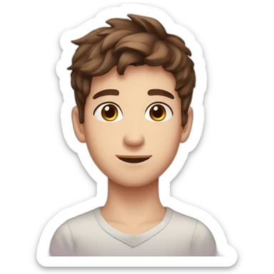 cute french boy 21 years old brown hair blue eyes sticker