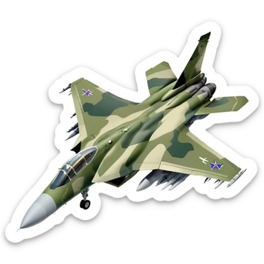 SU-35 Jet - Sukhoi (Model Year: 2020) (Iconic colour: Camouflage green) sticker