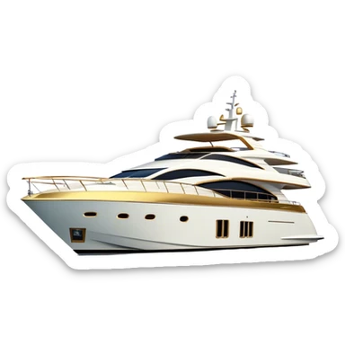 Luxury Yacht - Azimut 72 (Model Year: 2020) (Iconic colour: White with gold trim) sticker