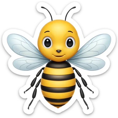 eu quero uma abelha e no corpo dela tem a letra A cursiva sticker