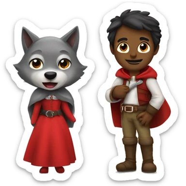 little red riding hood and the wolf sticker