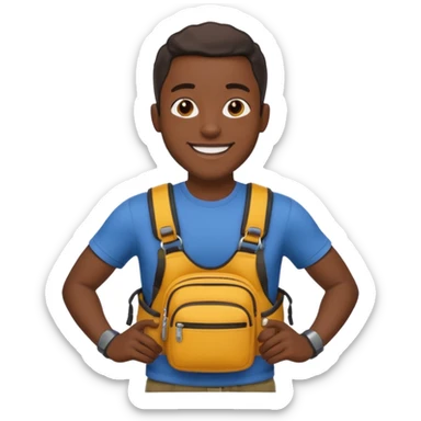 black man with waist bags sticker
