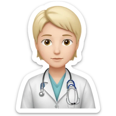 androgynous physician without stethoscope sticker