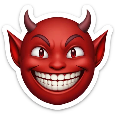 smiley face with a devilish grin but not showing any teeth sticker