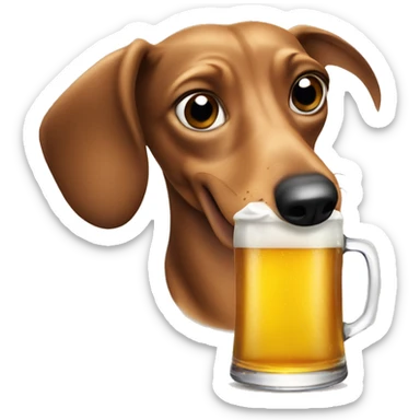 sneaky weiner dog looking sneaky and he’s drinking a beer sticker