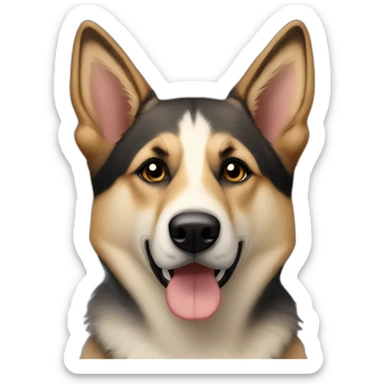 German shepherd and husky mix with dark nose with lightest shade being light-dark brown sticker