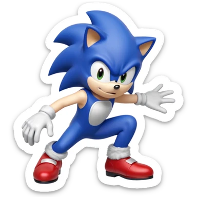 Sonic the Hedgehog crouched and ready to dash sticker
