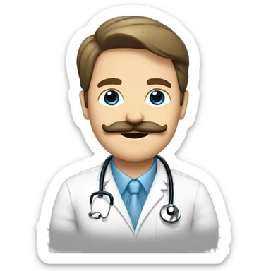 doctor with moustaches caucasian sticker