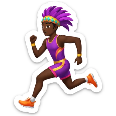 Um atleta de corrida vestido com roupa de carnaval sticker