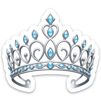 Realistic silver princess tiara sticker