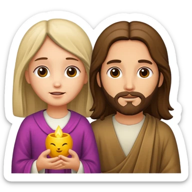 Jesus and a girl sticker