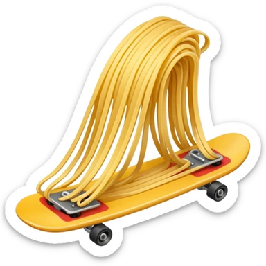 a piece of spaghetti skateboarding sticker