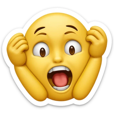 Normal yellow emoji face pretending to choke itself  sticker