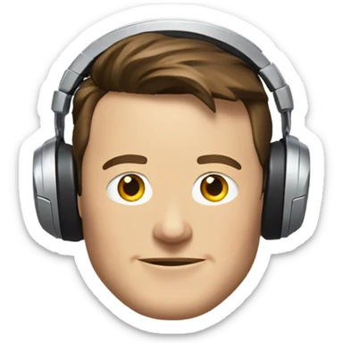 Elon Musk Wearing a Gaming headset sticker