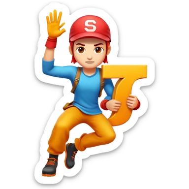 Cool gaming character avatar with letter S sticker