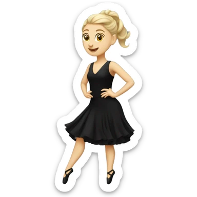 caucasian woman jazz dancer black attire sticker