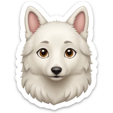 White Shepard with short fur and Brown eyes sticker