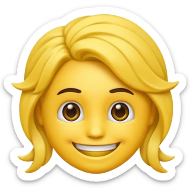 Emoji qui sourire qui fais un doigt d’honneur et un noeud dans les cheveux sticker