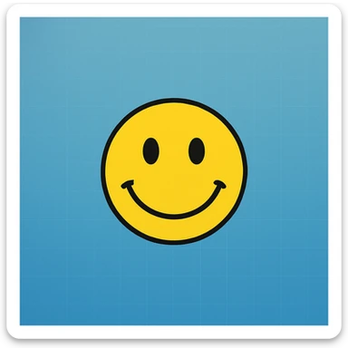 Frame 4: Background is mostly gradient, blue tint increasing, first faint grid lines appear, smiley face unchanged sticker