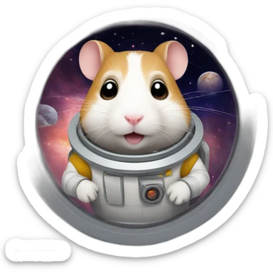 Space traveler hamster sticker