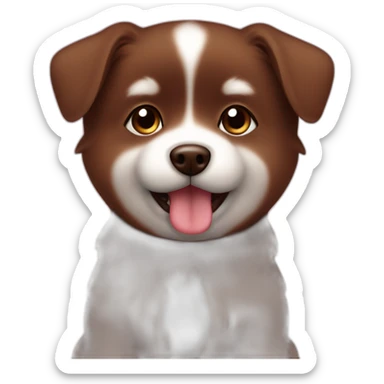 Spitz dog baby full face chocolate brown dog  sticker
