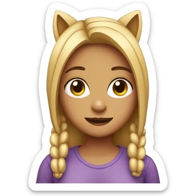 girl with animal ears sticker